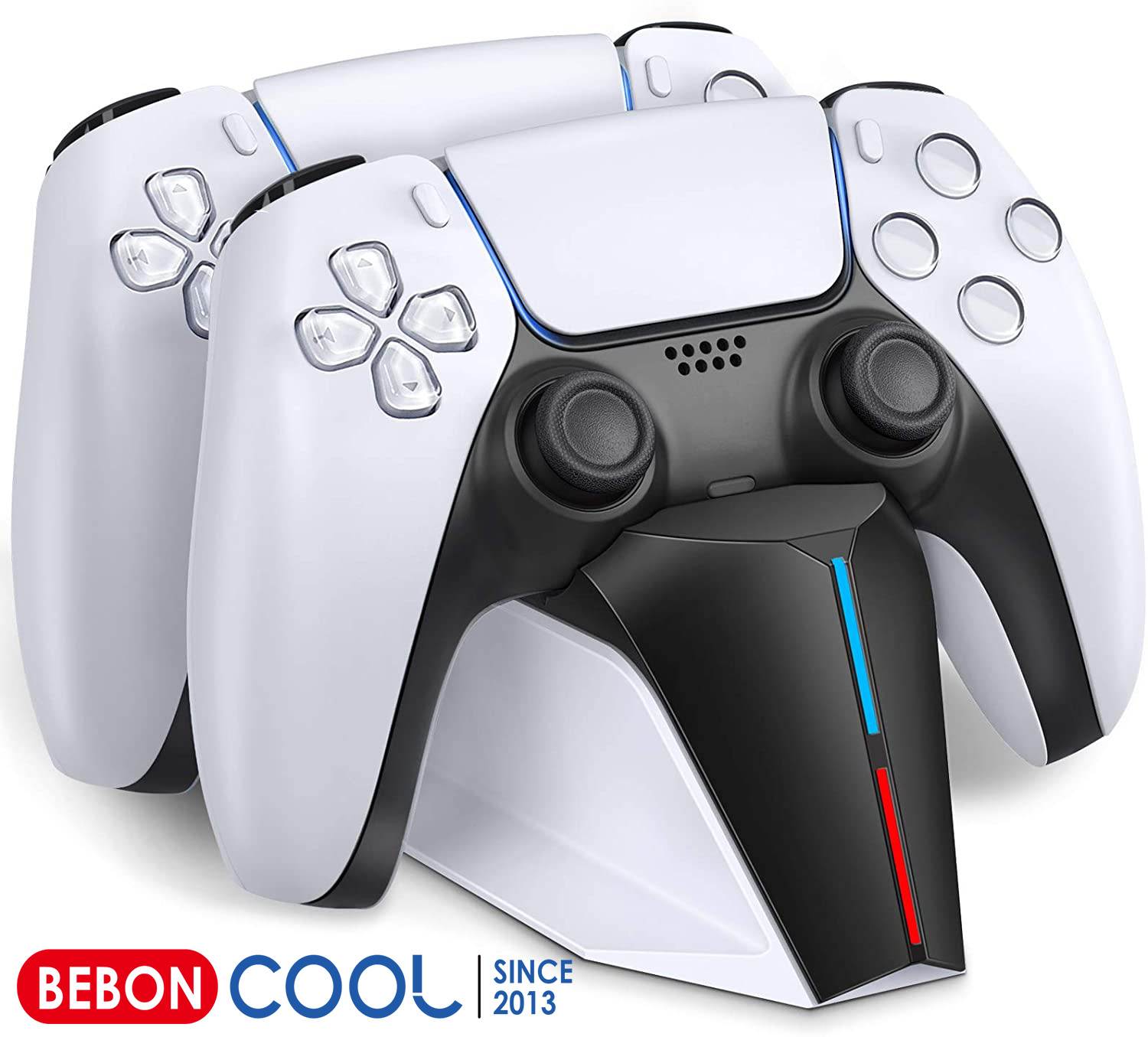 BEBONCOOL Fast PS5 Controller Charger,  PS5 Charging Station, Dualsense PS5 Charging Dock PS5 Charger for Sony w/ Type C Charging Cable