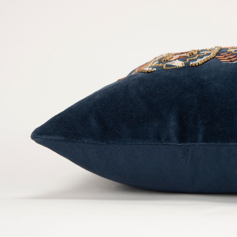 Geometric Decorative Filled Oversize Lumbar Throw Pillow Indigo - Rizzy Home