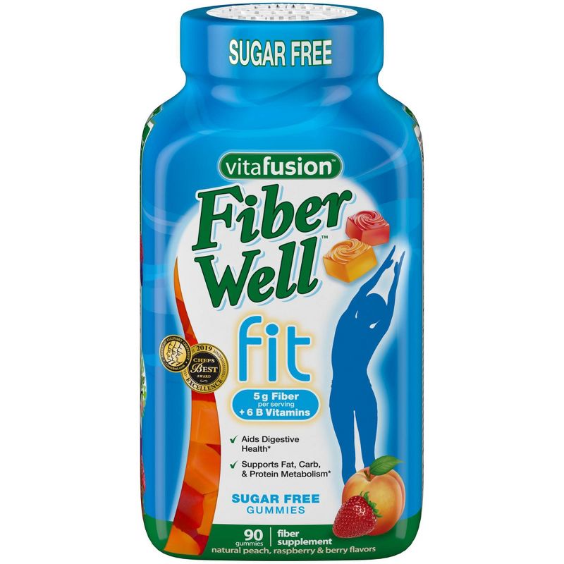 Vitafusion Fiber Well Fit Gummies - Peach, Strawberry & Berry - 90ct