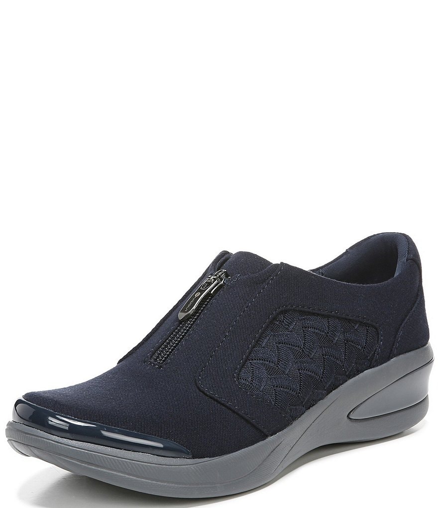 Bzees Florence Center Front Zip Slip-On Washable Sneakers