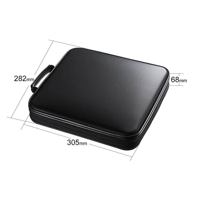Japan Brand) 24 Capacity CD Case, Portable DVD/VCD Storage, EVA Protective Blu-ray Wallet, Binder, Holder, Booklet for Car, Home, Office, Travel (Black)