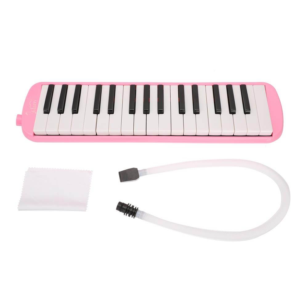 32 Piano Keys Melodica Musical Instrument for Beginners w/ Carrying Bag Pink