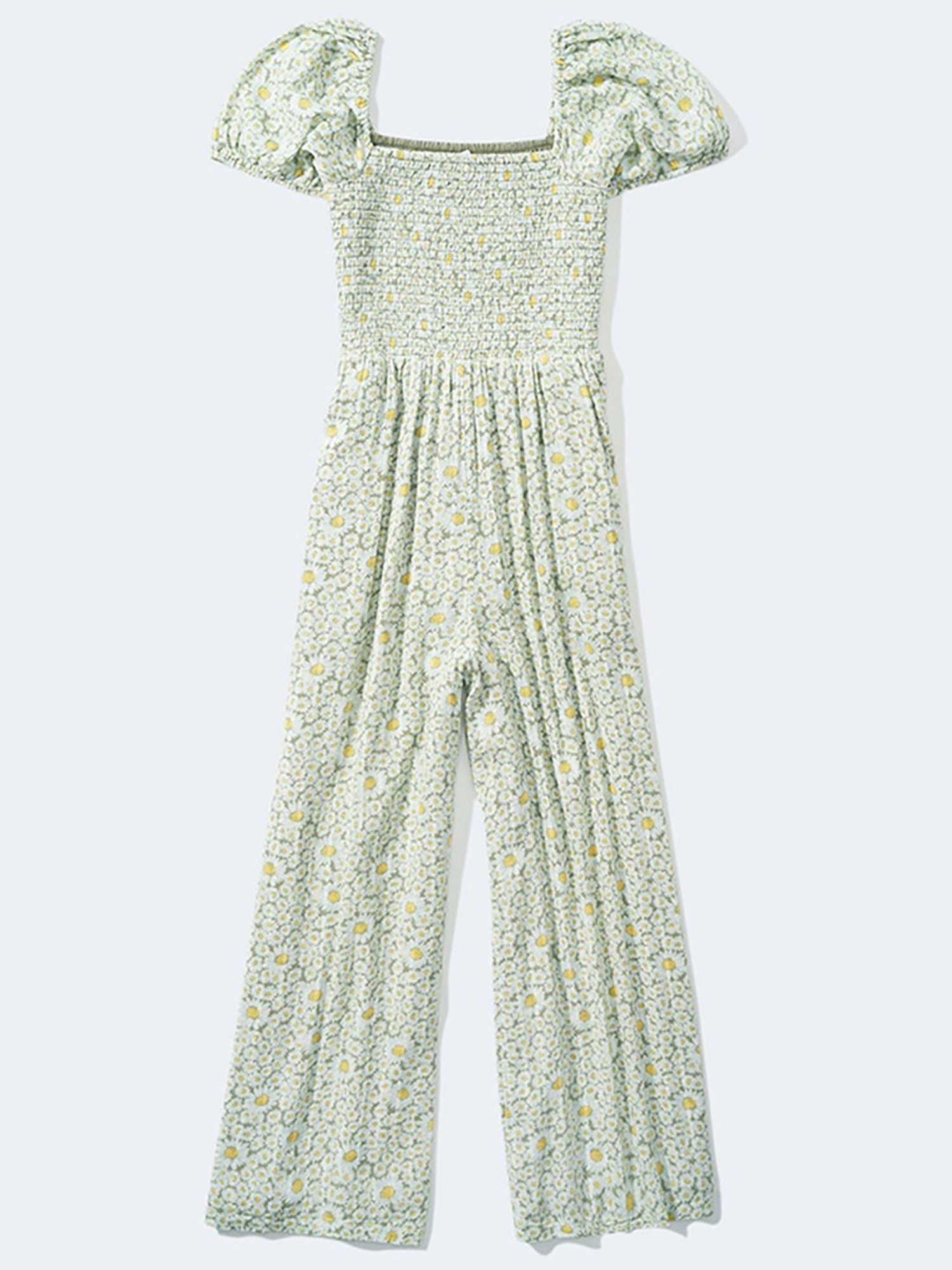 American Eagle Outfitters Green Floral Print Jumpsuit