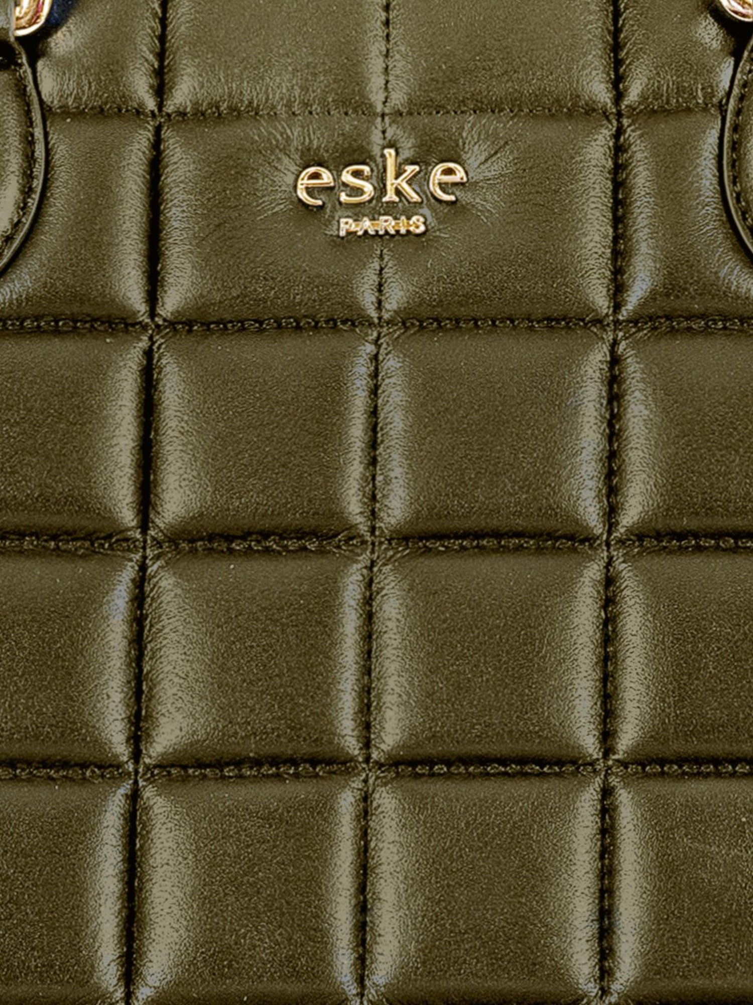Eske Green Quilted Large Tote Handbag