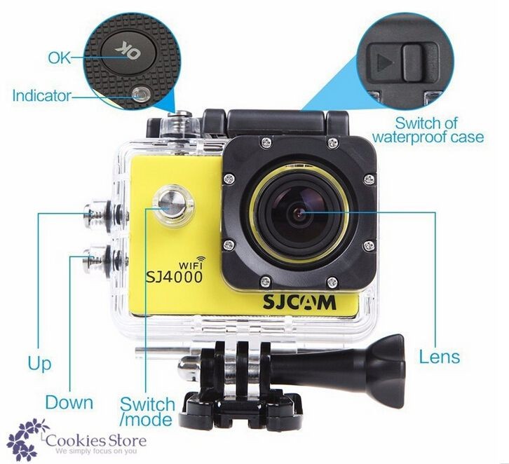 Original SJCAM SJ4000 WiFi Version 1080P Full HD Action Camera 12MP Diving Bicycle Sport DVR 1.5" LCD 30M Waterproof 170Degree Wide Angle Lens with Waterproof Case