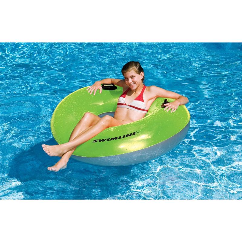 Swimline 42" Water Sports Inflatable 1-Person Swimming Pool Inner Tube Ring Float - Green