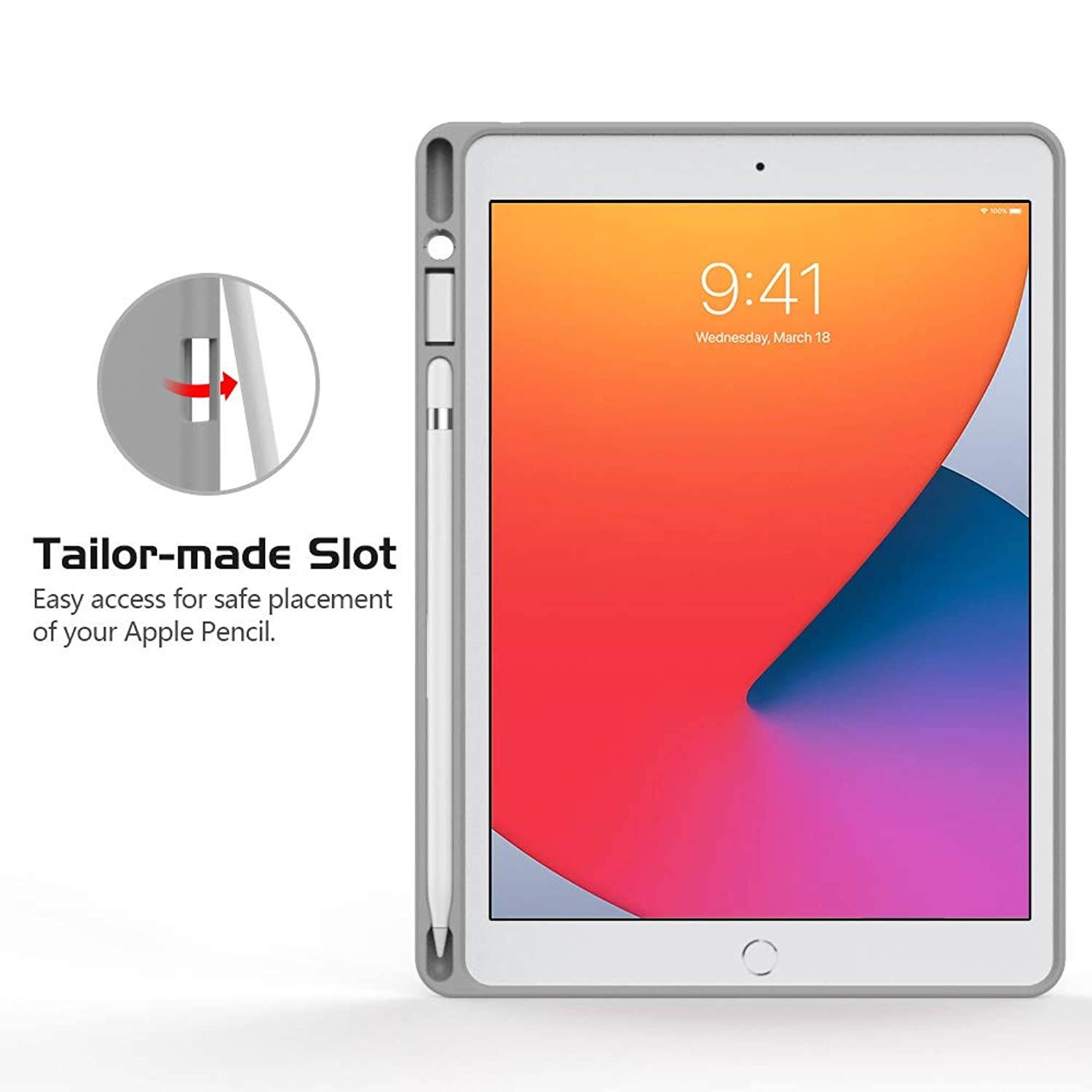 MoKo Keyboard Case for New iPad 10.2 2020/2019 (10.2 inch) with Apple Pencil Holder, Wireless Keyboard Cover Case for Apple New iPad 8th Generation 2020 & iPad 7th Generation 10.2" 2019 - Indigo