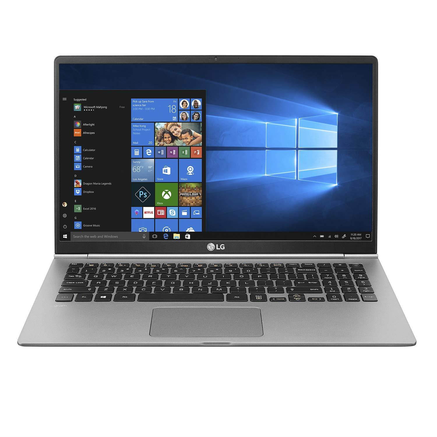 LG gram 15.6" IPS Full HD Touchscreen Notebook Computer, Intel Core i7-8565U 1.80GHz, 16GB RAM, 1TB SSD, Windows 10 Home, Dark Silver