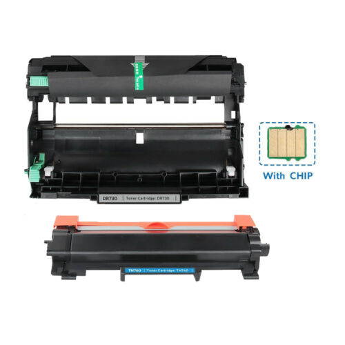 Compatible Toner Cartridge and Drum Unit for Brother TN760 TN-760 TN730 and DR730 (1 Toner&1 Drum) for use in Brother MFC-L2710DW MFC-L2730DW MFC-L2750DW MFC-L2750DWXL HL-L2350DW HL-L2390DW
