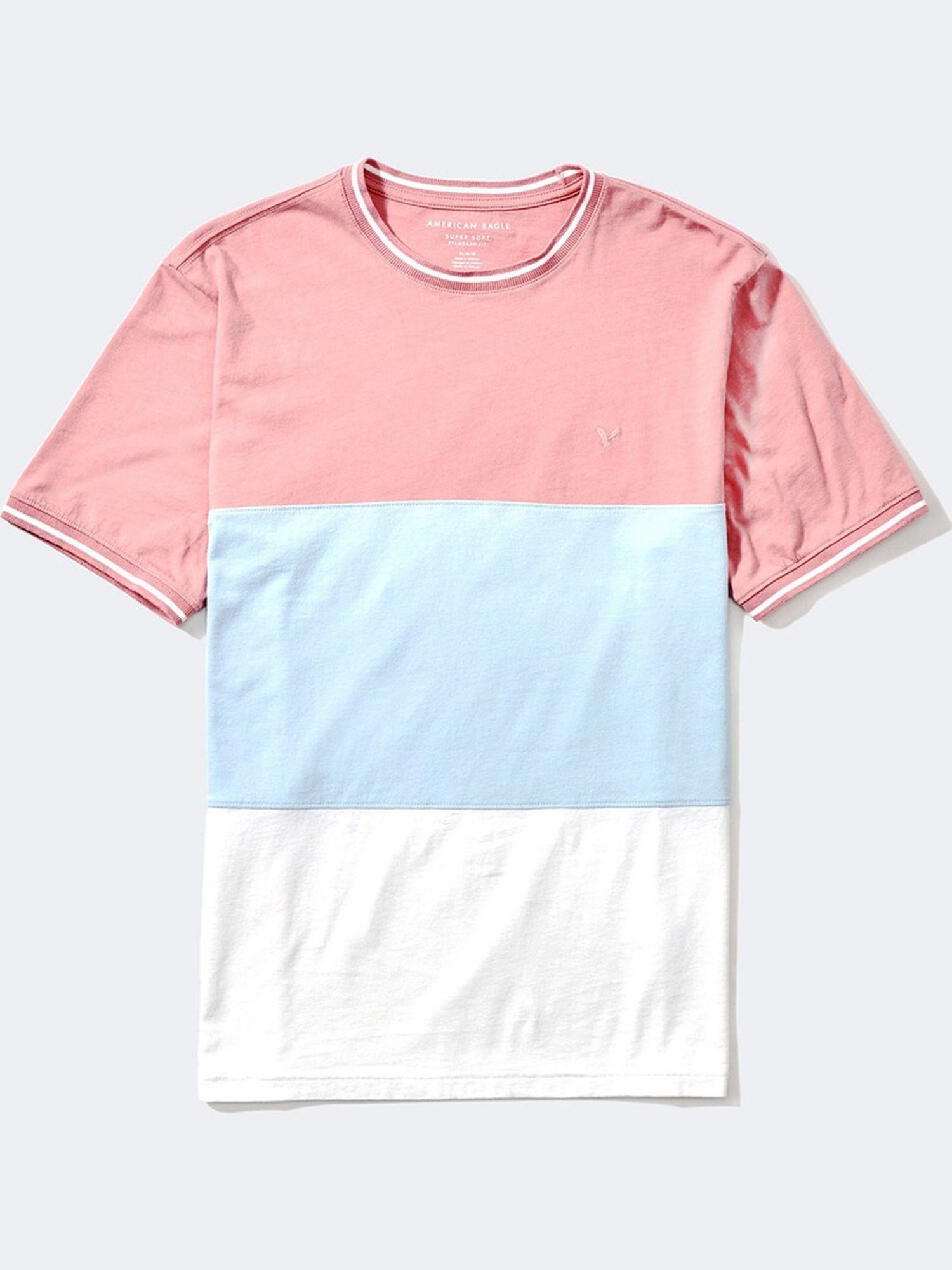 American Eagle Outfitters Multi Cotton Regular Fit Colour Block T-Shirt