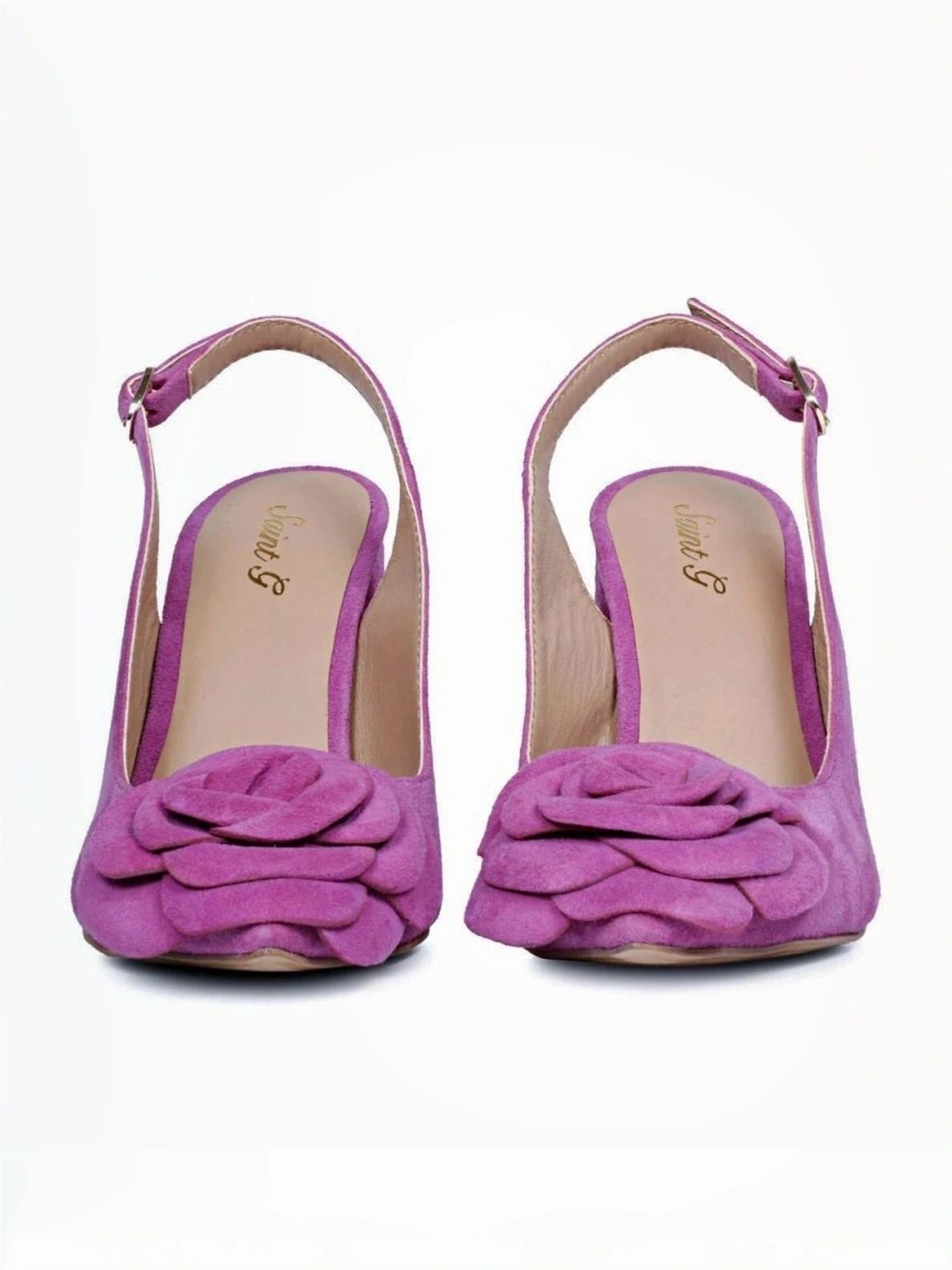Saint G Women's Naiya Flower Purple Sling Back Sandals