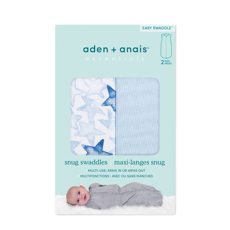 aden + anais Snug Swaddle Wraps Twinkling Stars - Blue 2pk