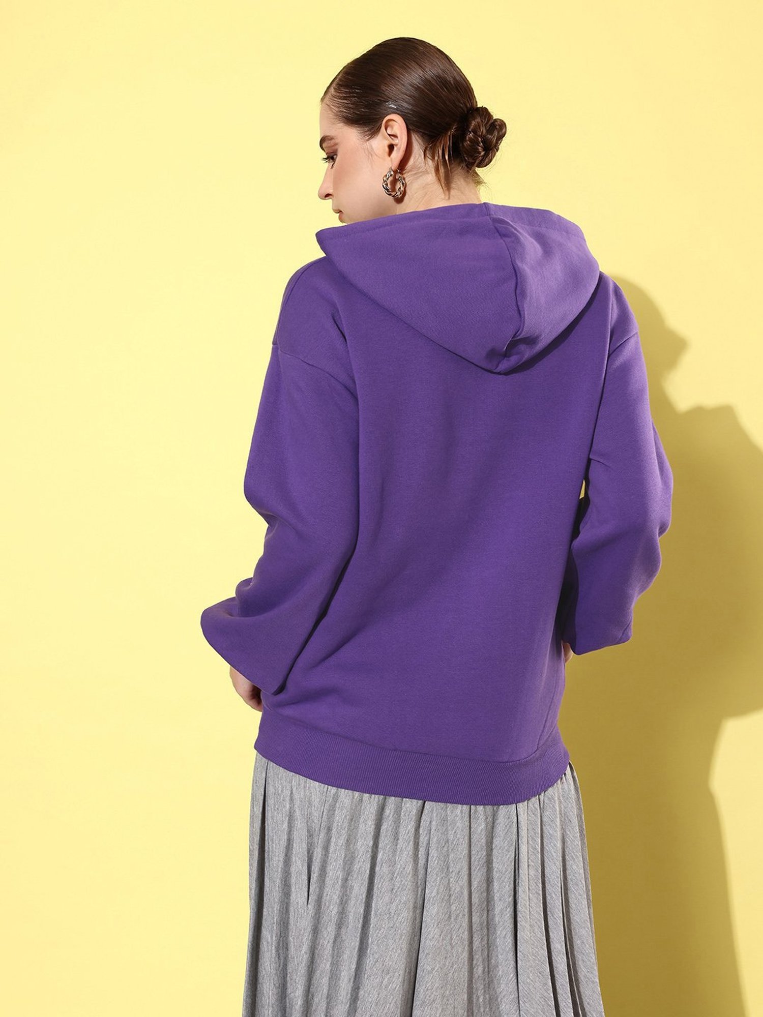 Difference of Opinion Purple Fleece Graphic Print Oversized Sweatshirt