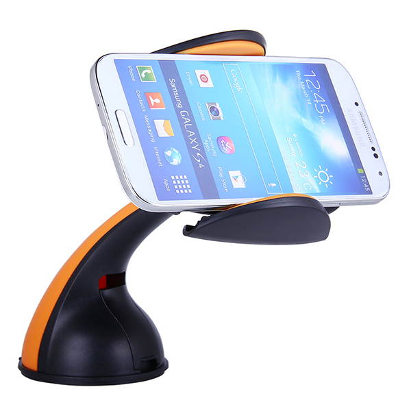 LENTION Car Mount Phone Holder with Windshield for iPhone, iPod, Smart Phone, PSP, GPS - Black