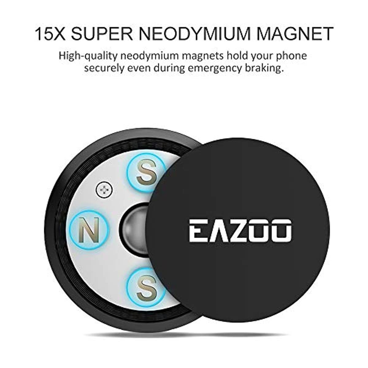 Squish Magnetic Car Phone Mount, Phone Holder for Car, Magnetic Phone Car Mounts (Black)