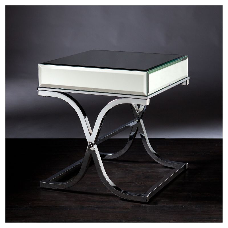 Lillian Mirrored End Table Chrome - Aiden Lane