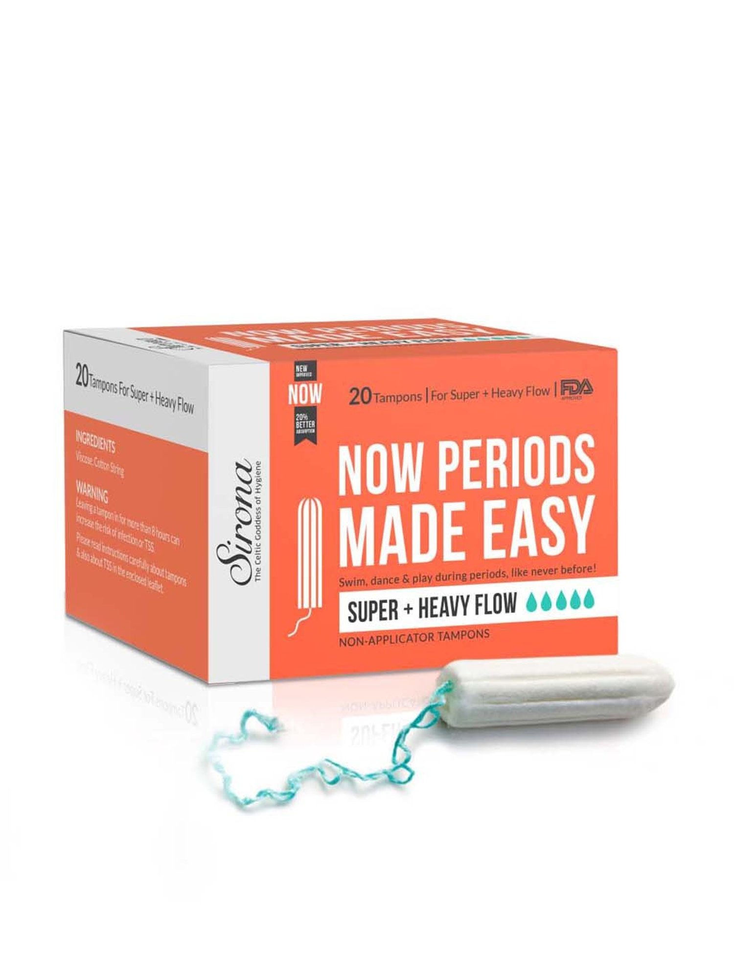 Sirona Digital Tampon -Super Plus Heavy Flow - 20 Pcs