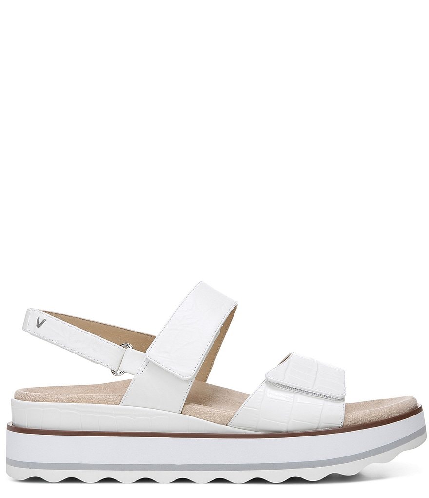 Vionic Brielle Croc Embossed Platform Wedge Sandals