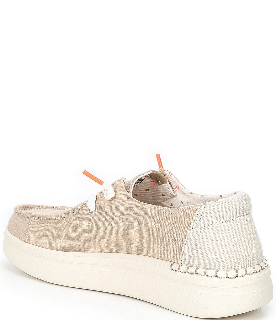 Hey Dude Women's Wendy Rise Chambray Washable Platform Slip-Ons