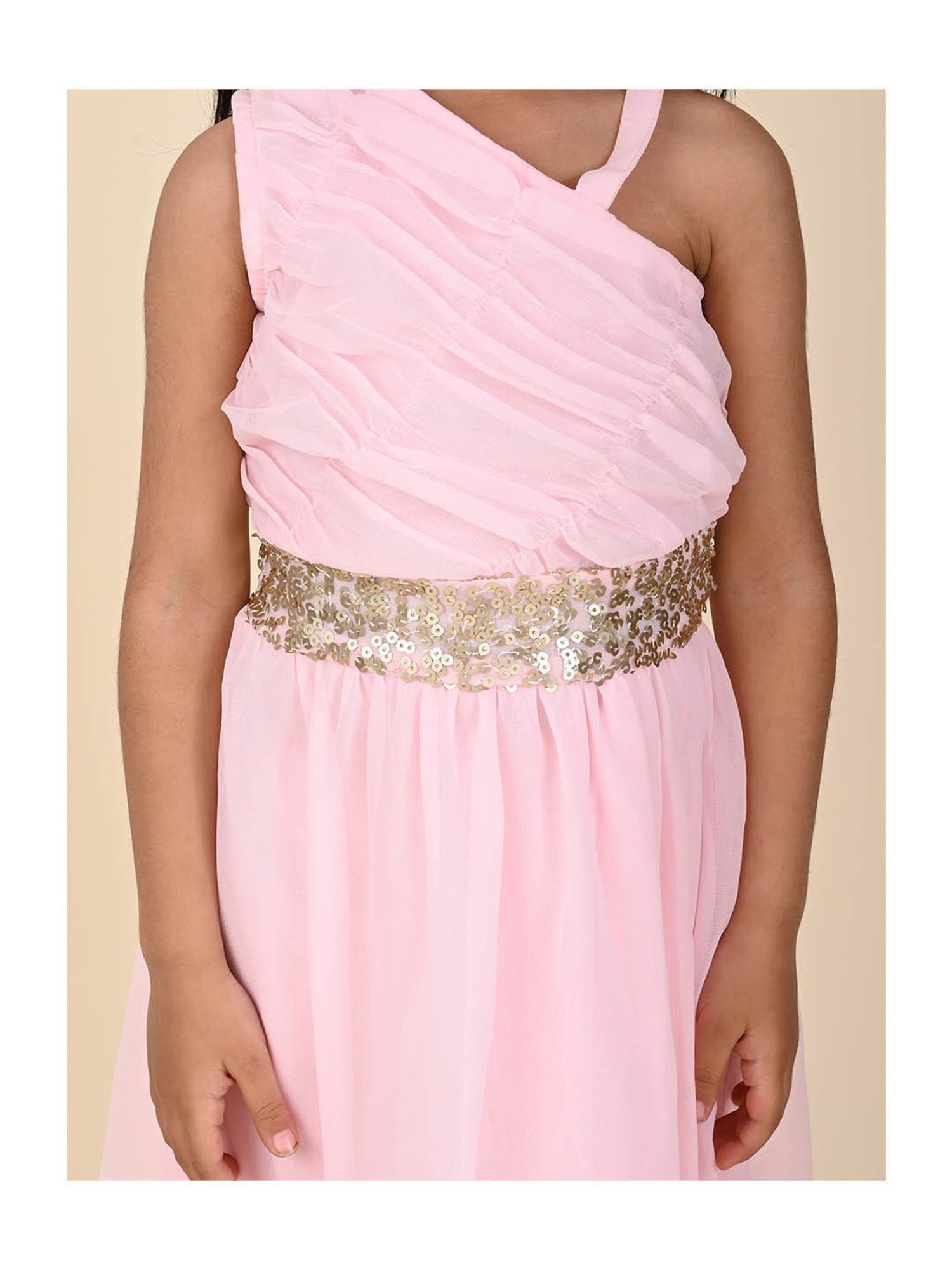 Peppermint Kids Black & White Printed Full Sleeves Dress