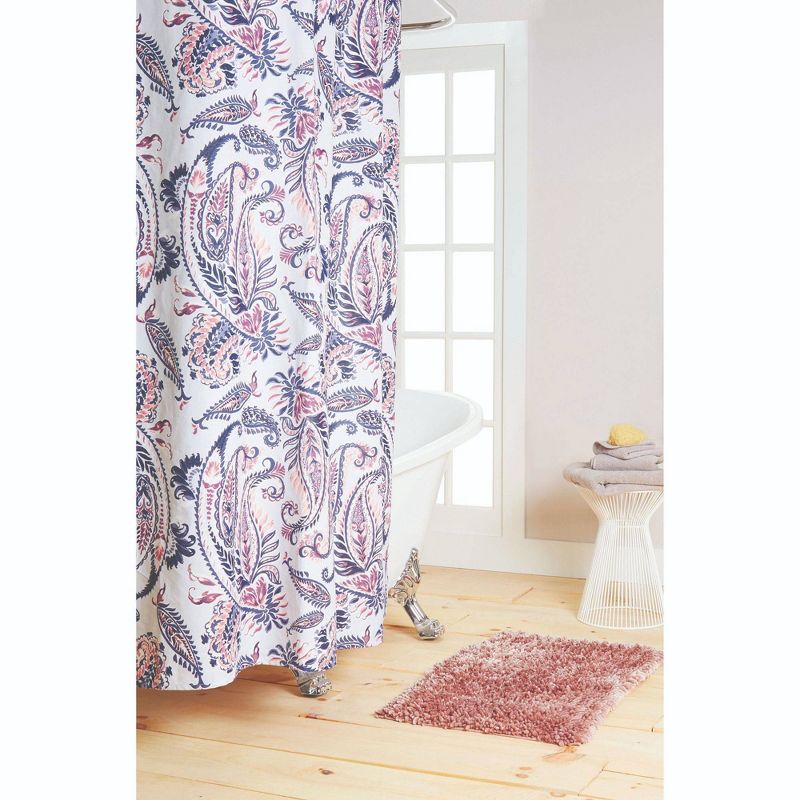 72"x72" Sydney Cotton Fabric Shower Curtain - Nicole Miller