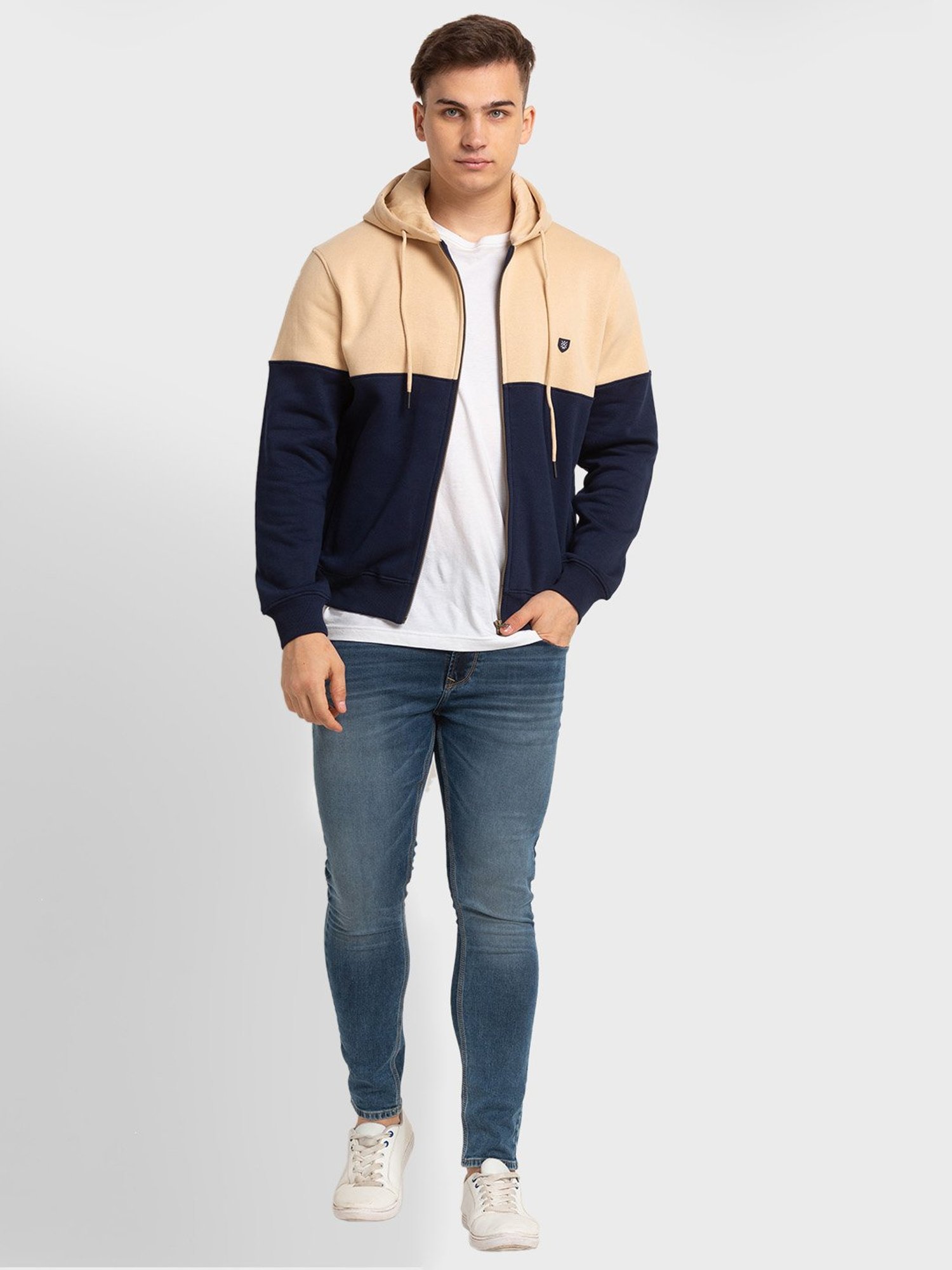 ColorPlus Multi Tailored Fit Colour Block Hooded Sweatshirt