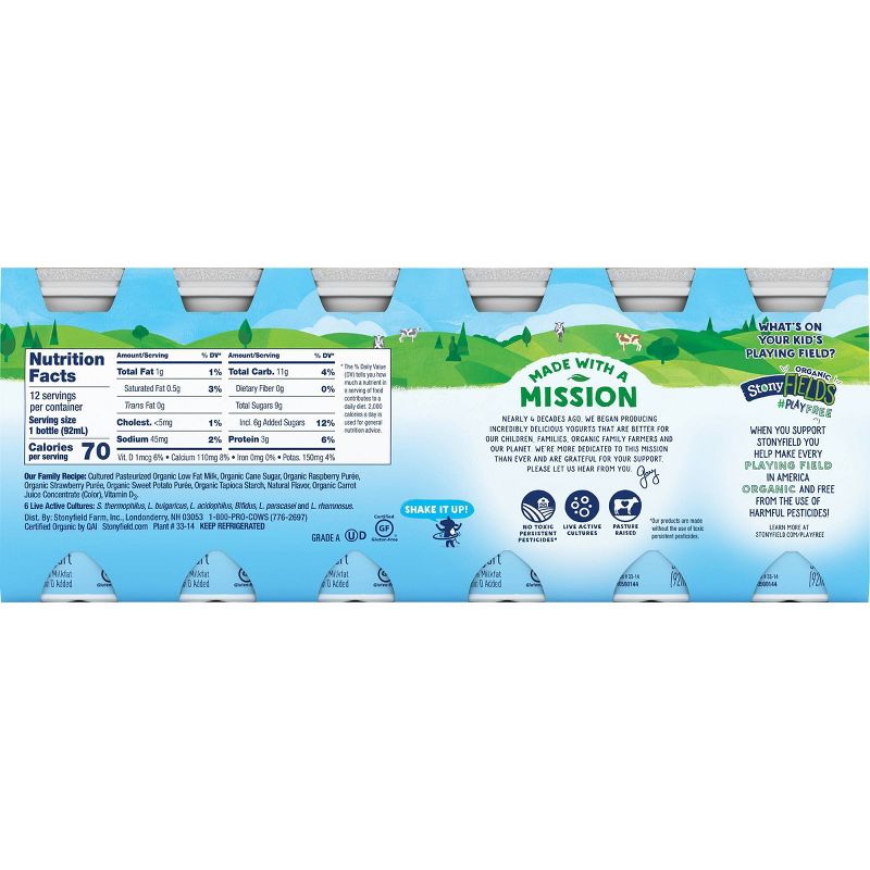 Stonyfield Organic Very Berry Kids' Yogurt Drinks - 3.1 fl oz/12ct