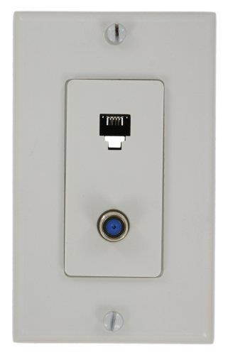 4 Pair With F Connector Decora Plate White