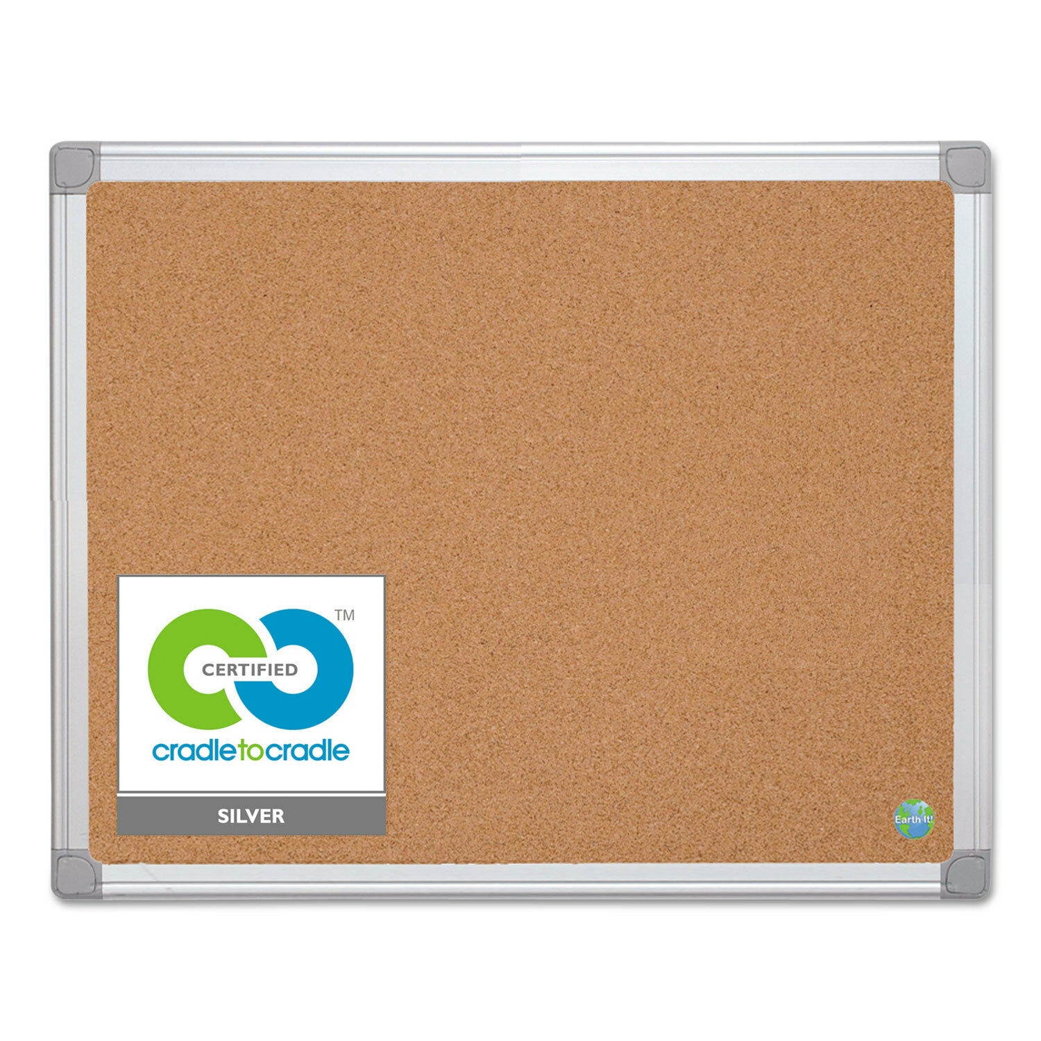 Mastervision Earth Cork Board 24 x 36 Aluminum Frame CA031790