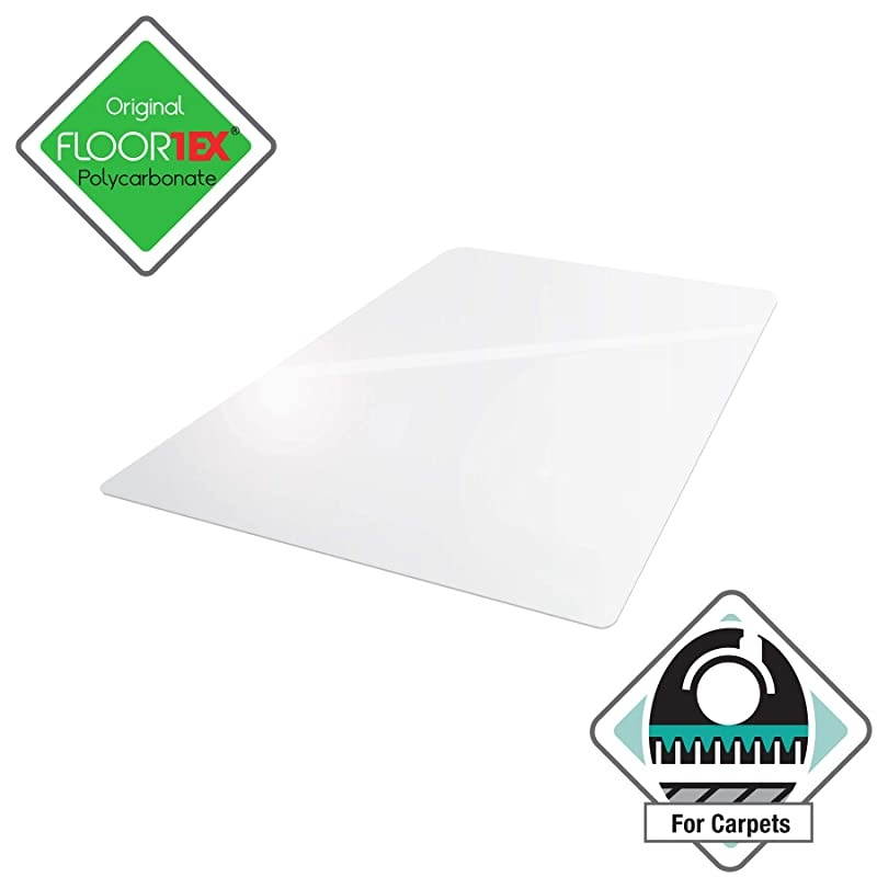 Cleartex Ultimat Polycarbonate Chair Mat for LowMedium Pile Carpets up to 12 Thick 47 x 35 Rectangular Clear 118923ER