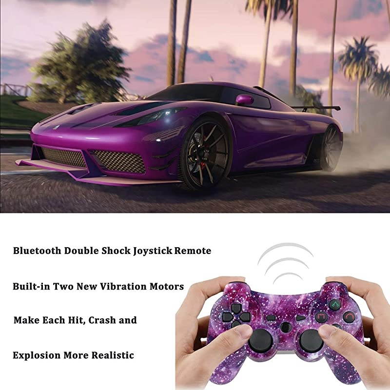 Controller Wireless Double Shock Controller for Playstation 3 with Charge Cord