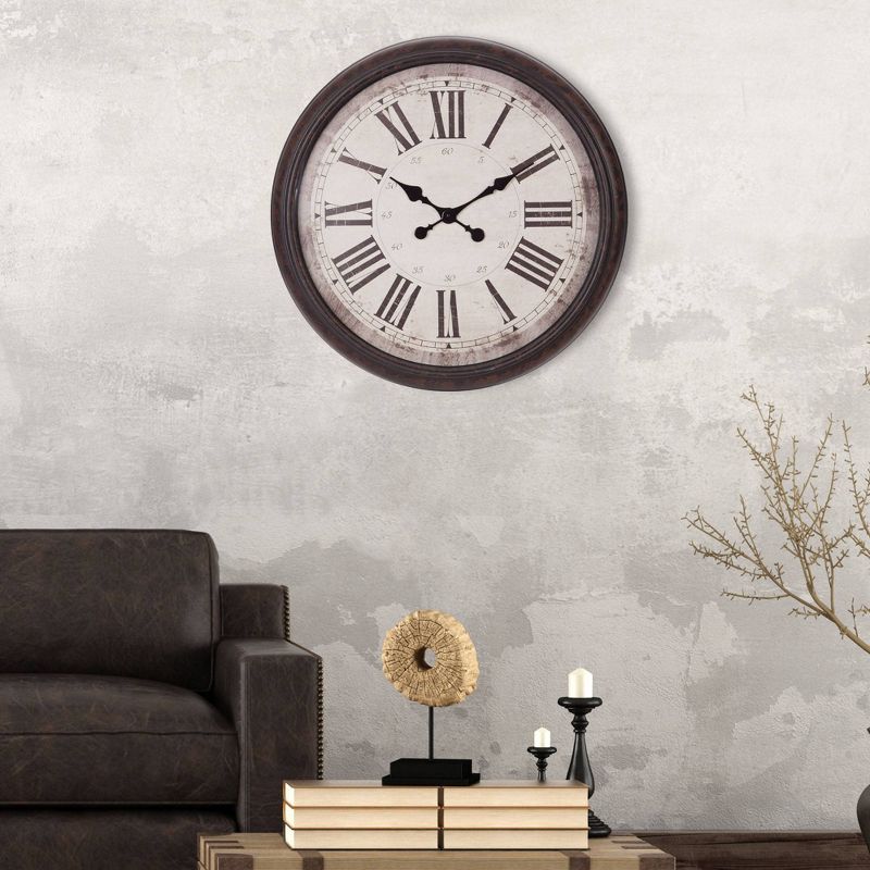 30" Baldaud Roman Numeral Wall Clock Black - Patton Wall Decor