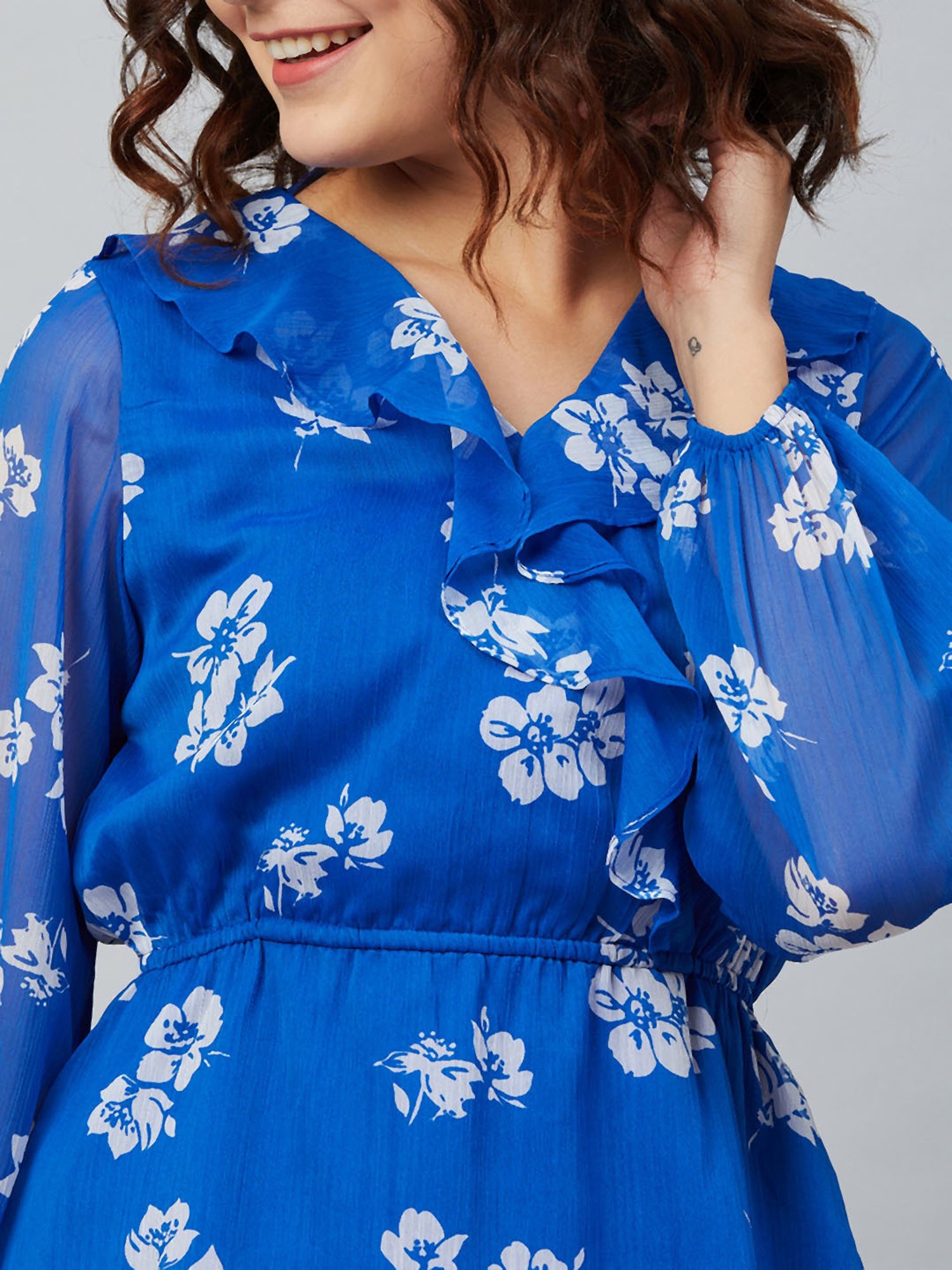 Rare Blue Floral Print Top