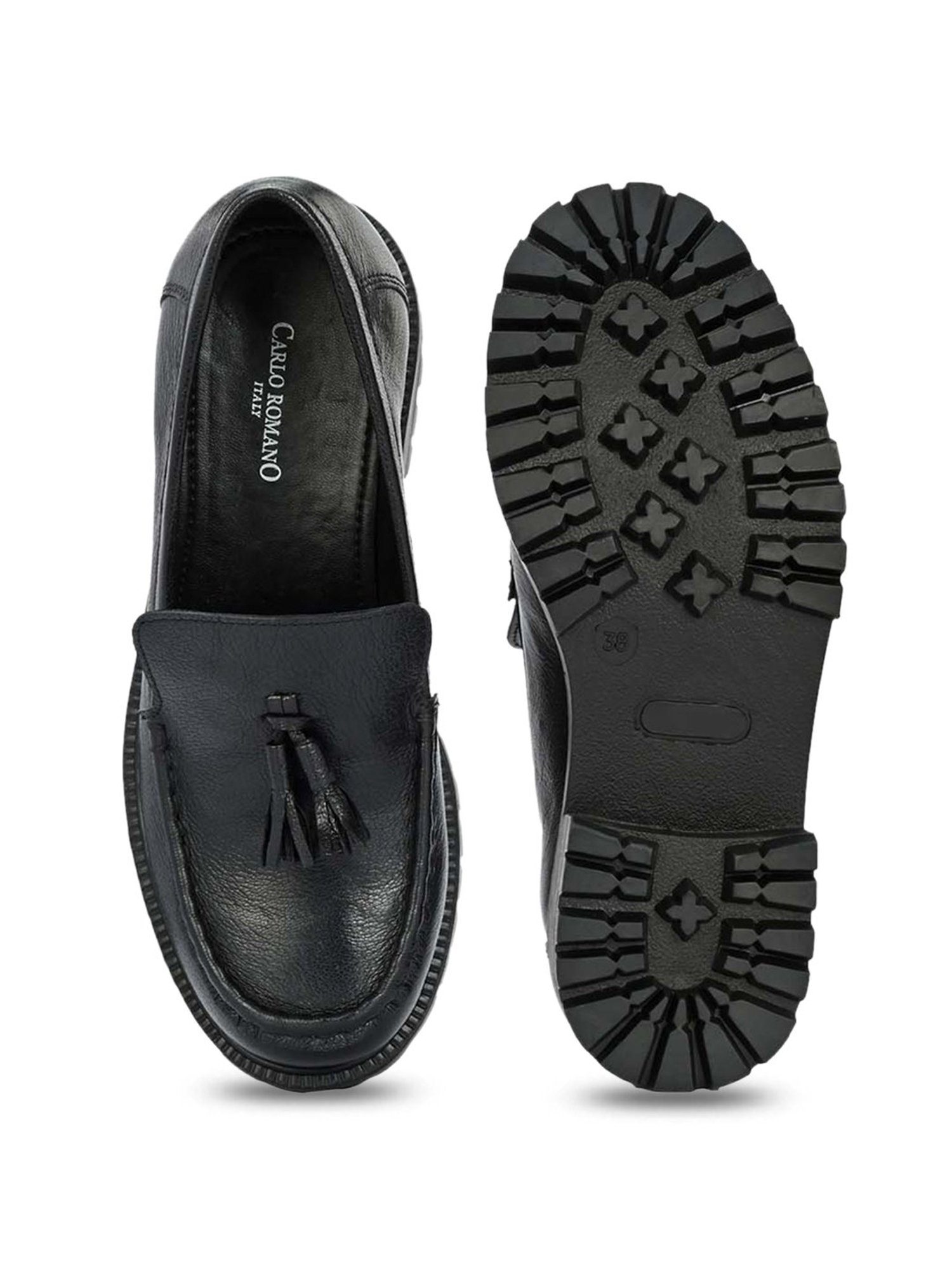 Carlo Romano Women's Black Casual Moccasins