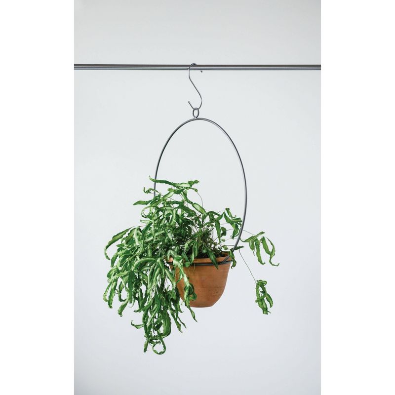 Sullivans Set of 2 Hanging Planters 26"H & 23"H Silver