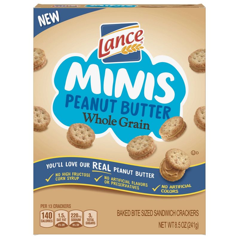 Lance Peanut Butter Whole Grain Mini Sandwich Crackers - 8.5oz