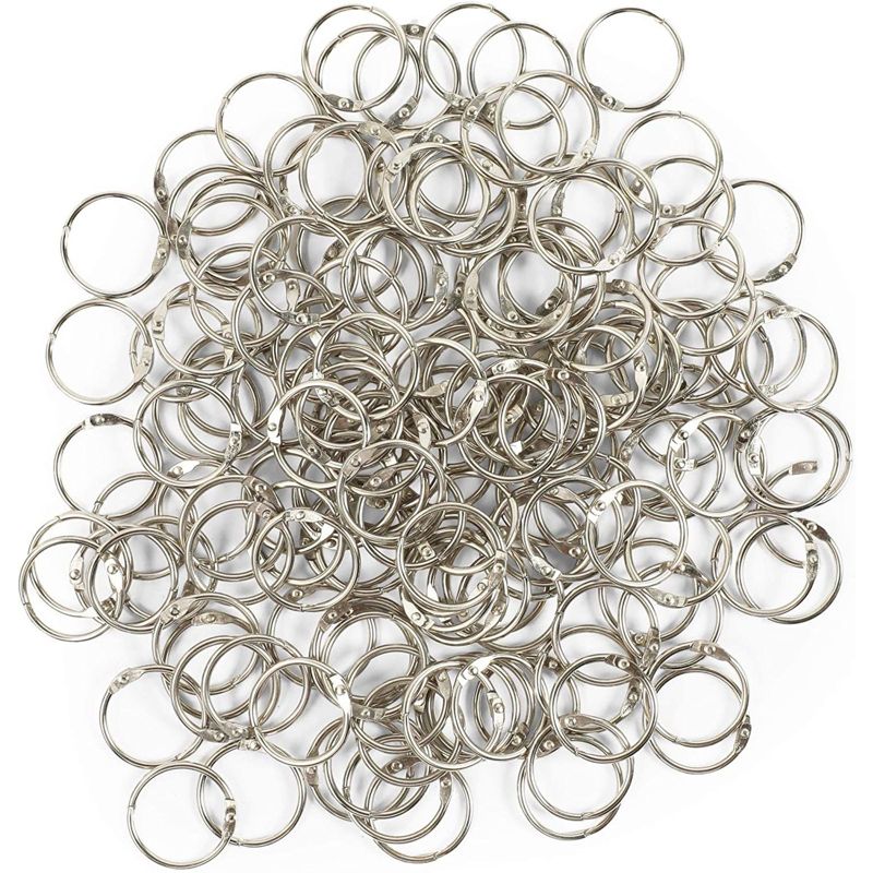Bright Creations 160 Pack Loose Leaf Book Binder Rings, Metal Keychain Clips for Office Supplies, 1 In