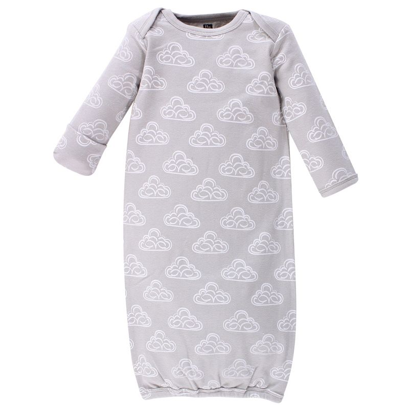 Hudson Baby Infant Cotton Long-Sleeve Gowns 3pk, Navy Stars & Moon, 0-6 Months