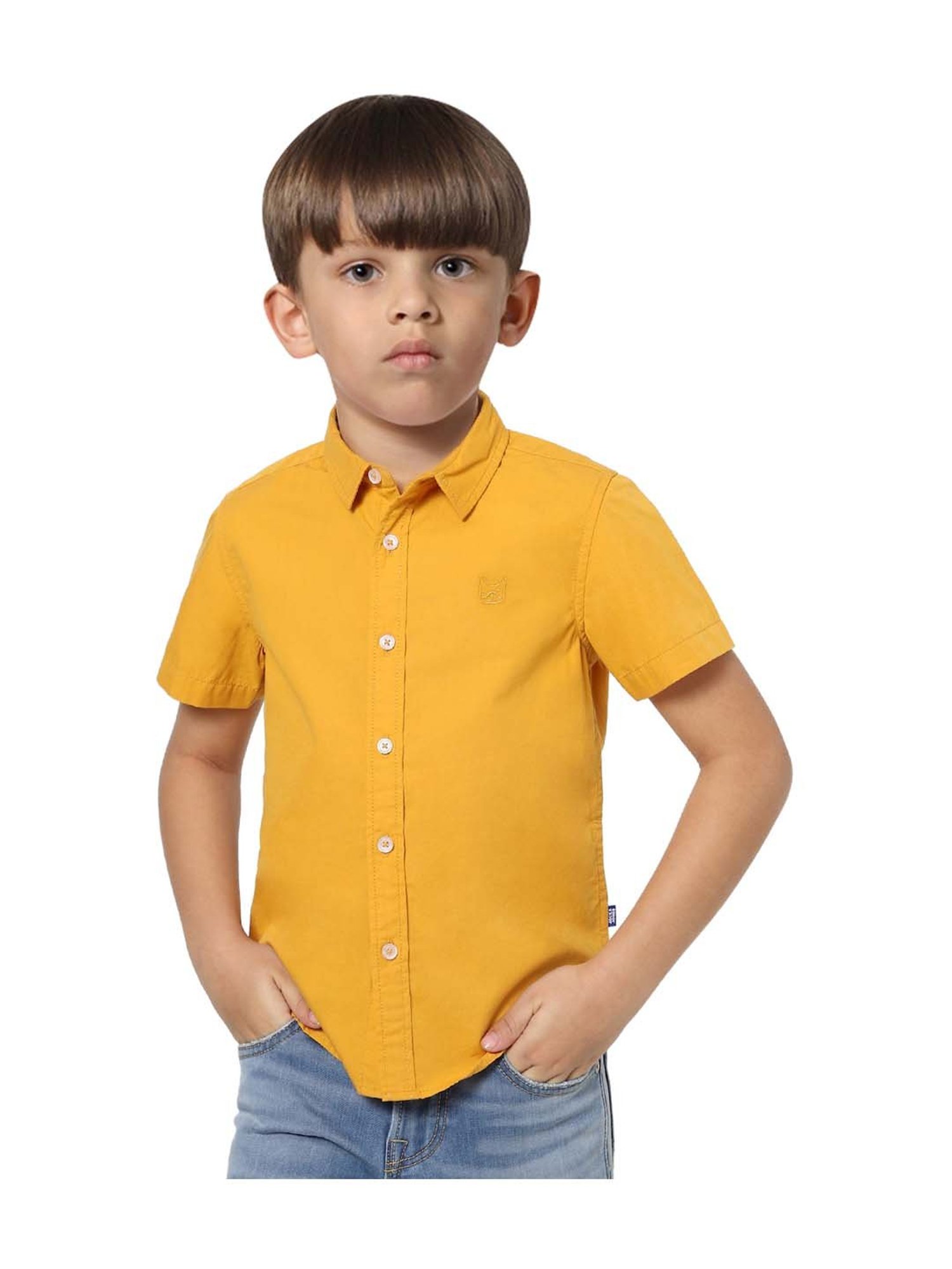 Jack & Jones Junior Mustard Cotton Shirt