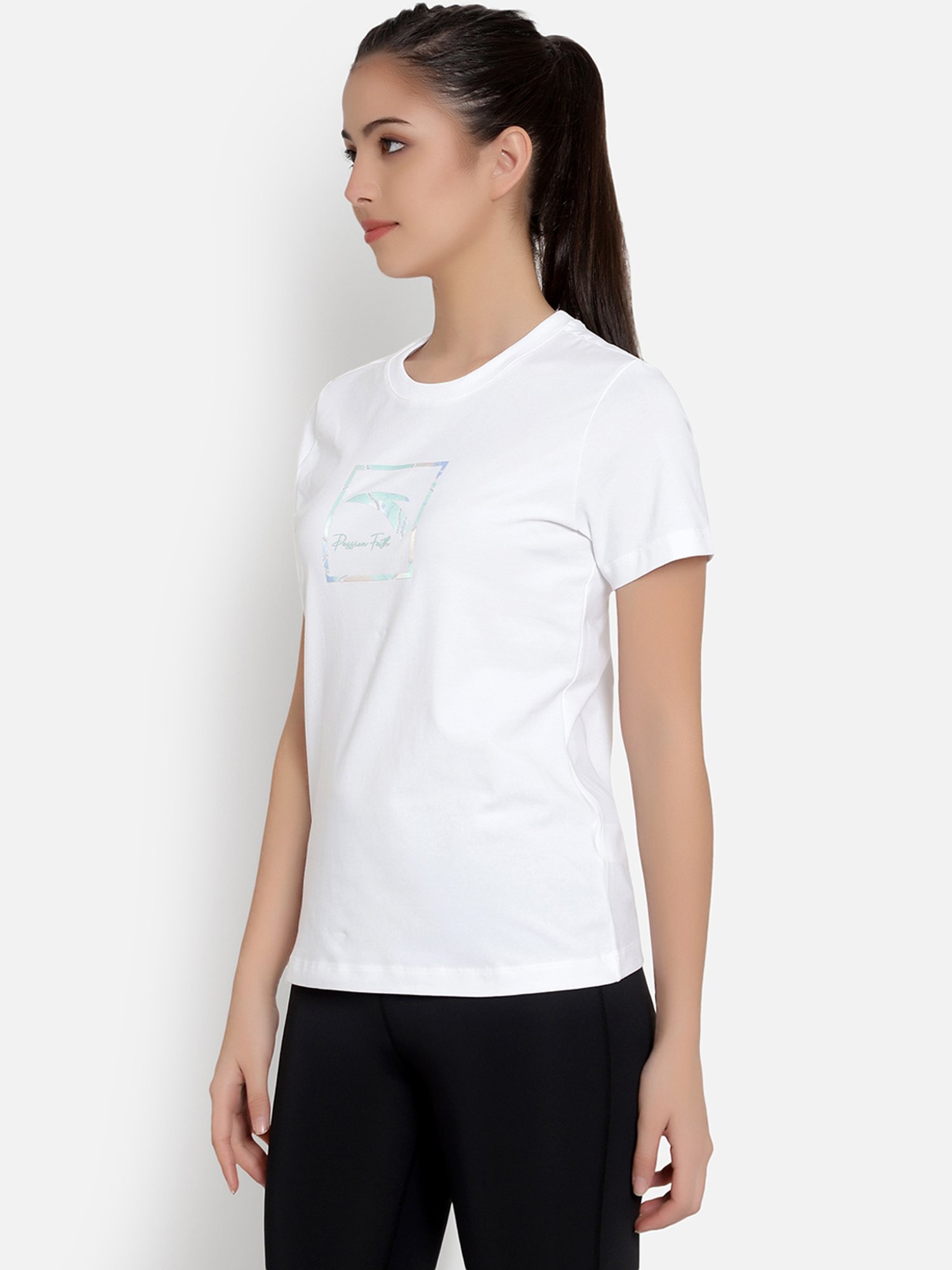 Anta White Cotton Printed Sports T-Shirt