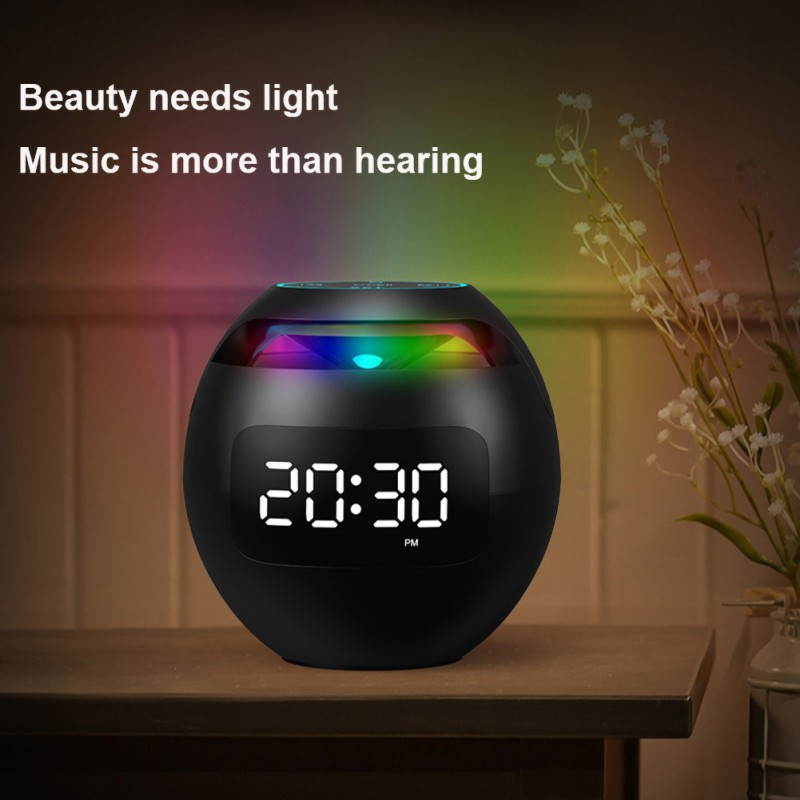 Mini Bluetooth 5.0 Speaker Wireless Bluetooth Sound Box With LED Display Alarm Clock Hifi MP3 Music Play Compatible With TF Card