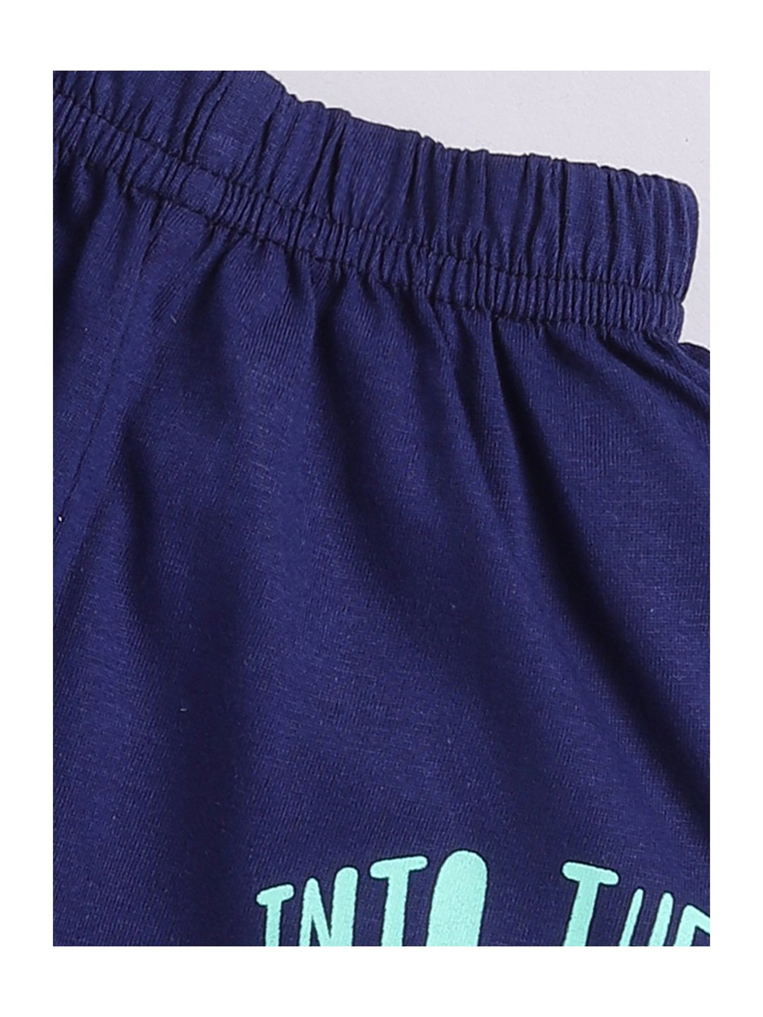 Todd N Teen Kids Green & Navy Printed T-Shirt with Shorts