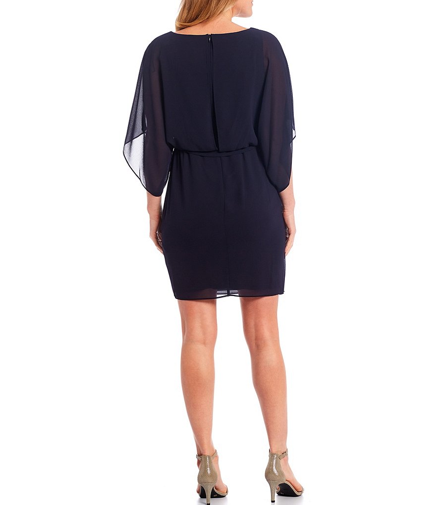 Jessica Howard Dolman Sleeve Drape Front Blouson Dress