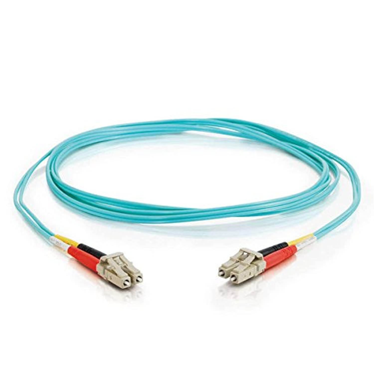 C2G 11003 OM3 Fiber Optic Cable - LC-LC 10Gb 50/125 Duplex Multimode Fiber Cable, TAA Compliant, Aqua (16.4 Feet, 5 Meters)
