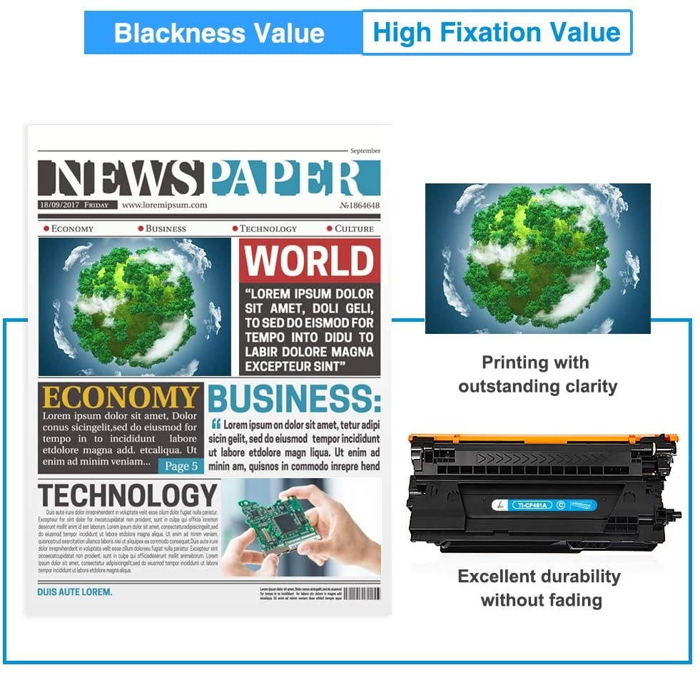 TRUE IMAGE Compatible Toner Cartridge Replacement for HP 655A CF450A CF451A CF452A CF453A Laserjet Enterprise M652dn M653dn M652 M653 M652n M653x M681dh M682z M681f (Black Cyan Yellow Magenta 5-Pack)