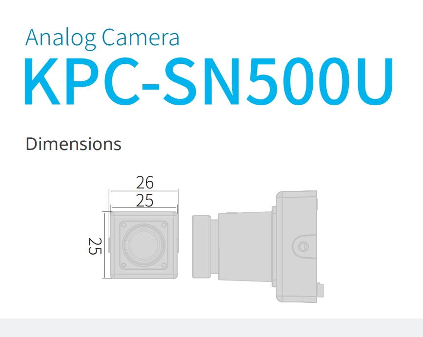 KT&C KPC-SN500U 960H Super Miniature Camera 12VDC  25mm x 25mm replacement of KPC-VSN500NH