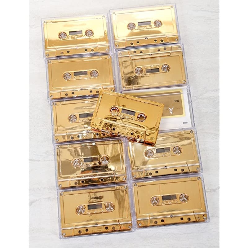 Blank Cassette Mixed Tape C60 Audio 60Min 10 Pack Gold Chrome