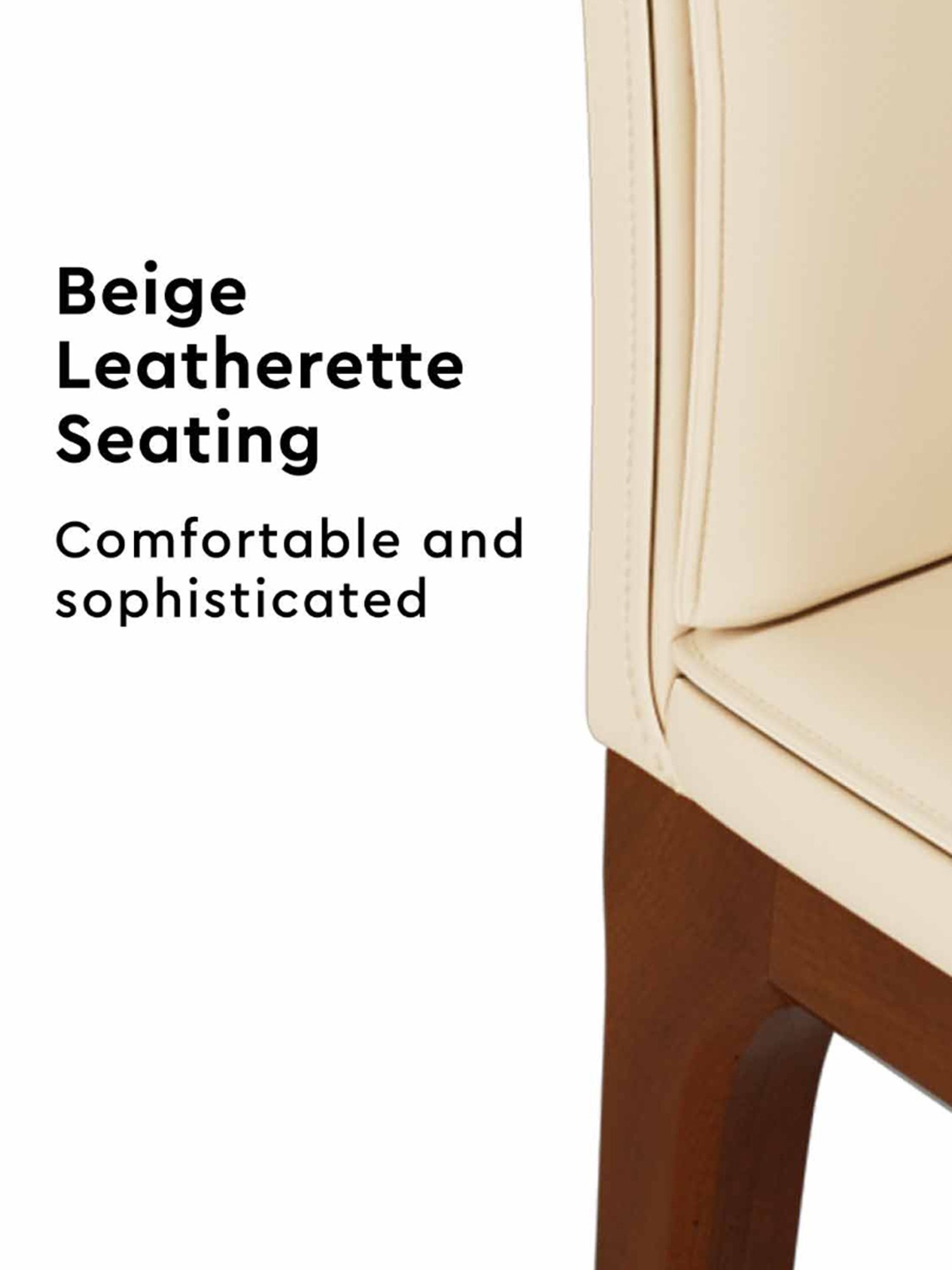 Godrej Interio Terrene Beige Wood Dining Chair (Set of 2)