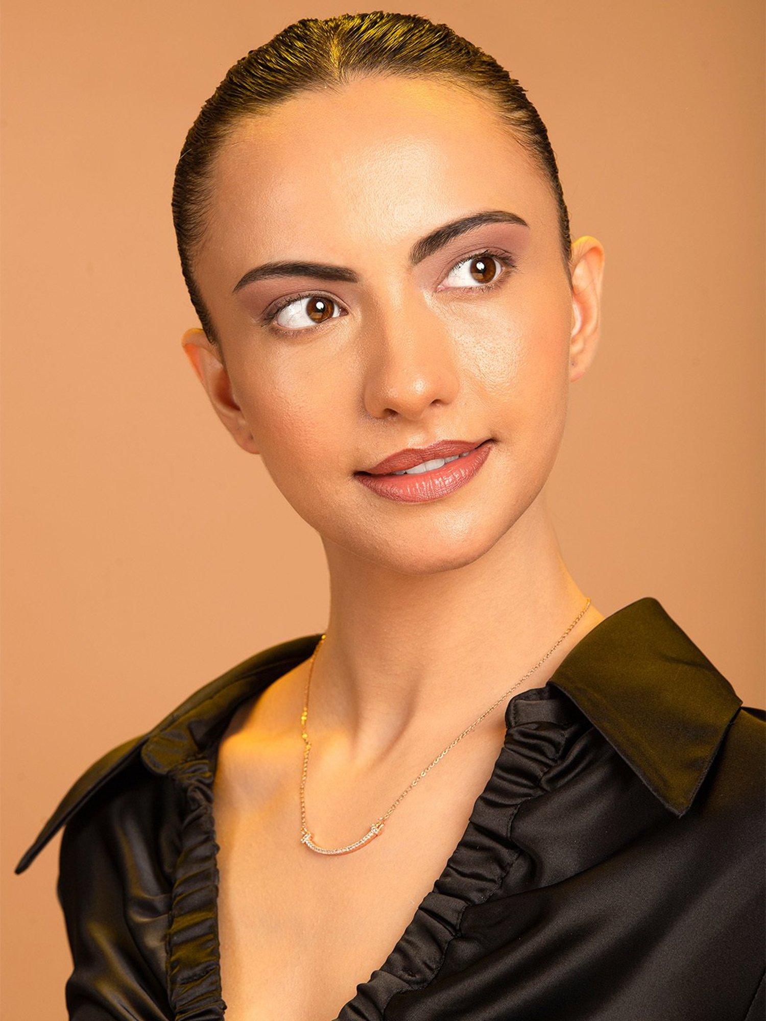 Prita by Priyaasi Sparkling Rose Gold Necklace