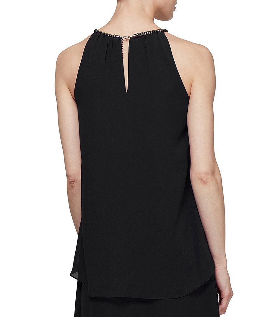 Ignite Evenings Sleeveless Halter Neck Embellished Dress